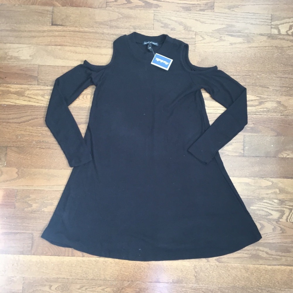 NWT cold shoulder black dress!